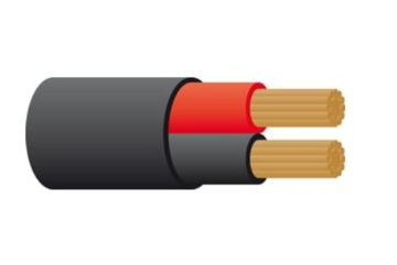 Tycab 4 B&S TWIN CORE CABLE RED BLACK W/ BLACK SHEATH