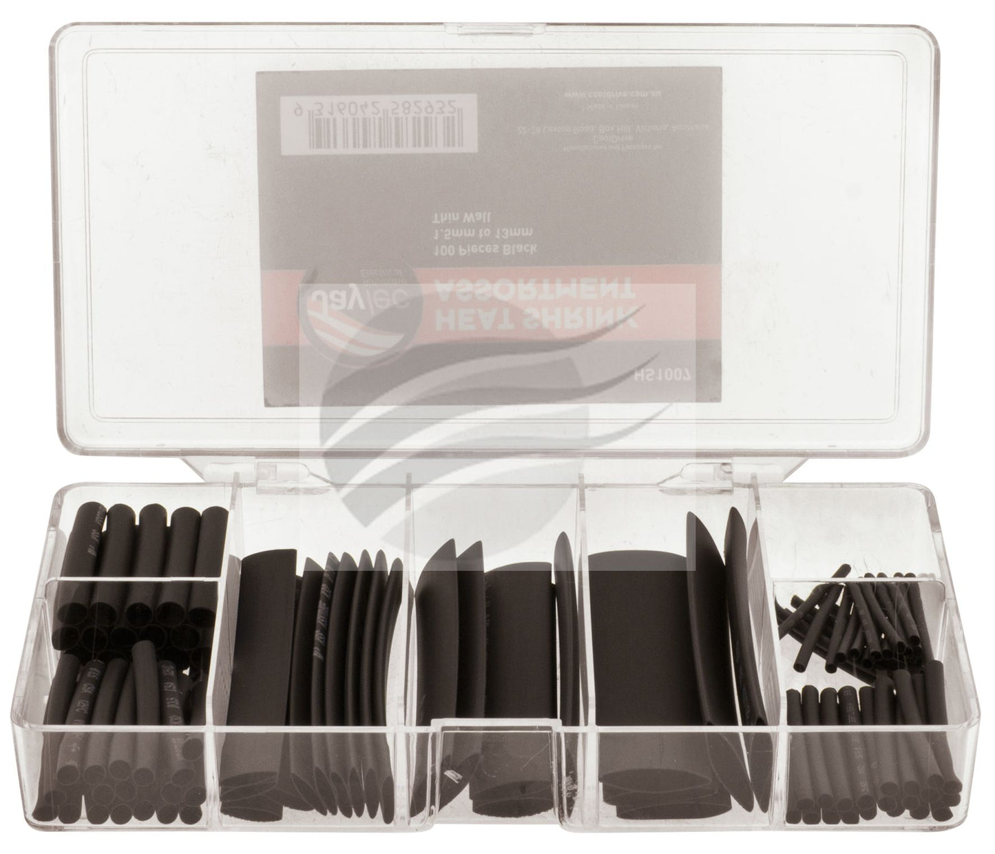 100 PCS HEAT SHRINK ASSORTMENT KIT BLACK 1.5-13mm