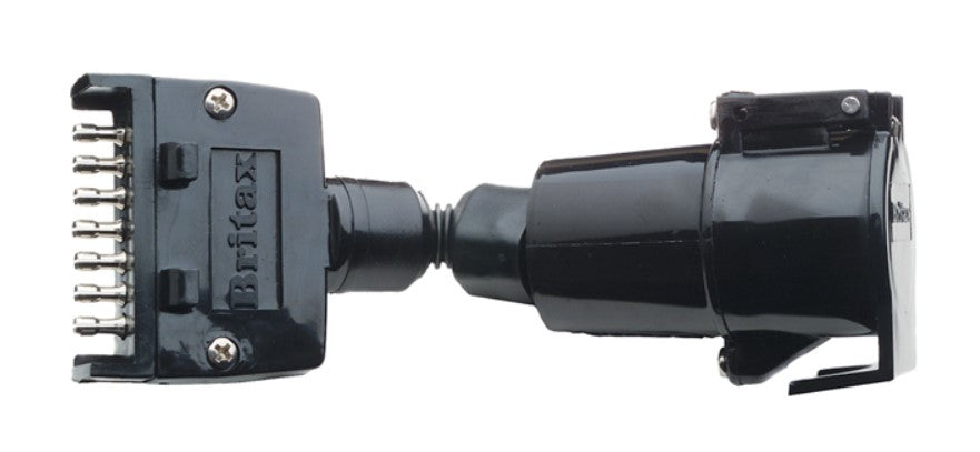 OEX Trailer Plug Adaptor 7 Pin Flat Plug (Car) To 7 Pin Large Round Socket (Trailer)