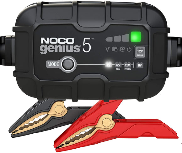 NOCO 6/12V 5A SMART BATTERY CHARGER LEAD ACID, FLOODED, GEL, AGM LITHIUM-ION BATTERIES