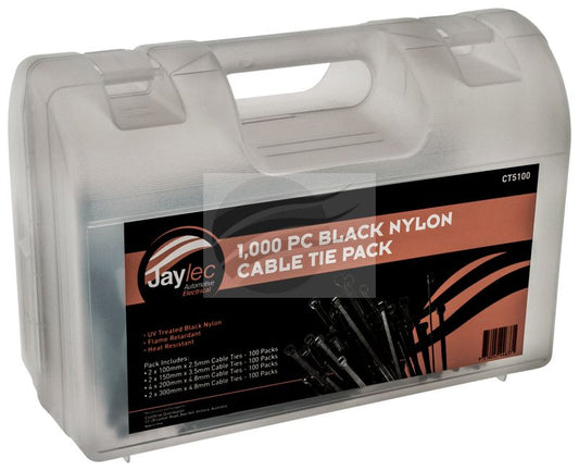 PKT 1000 CABLE TIE ASSORTMENT BLK CABLE TIES