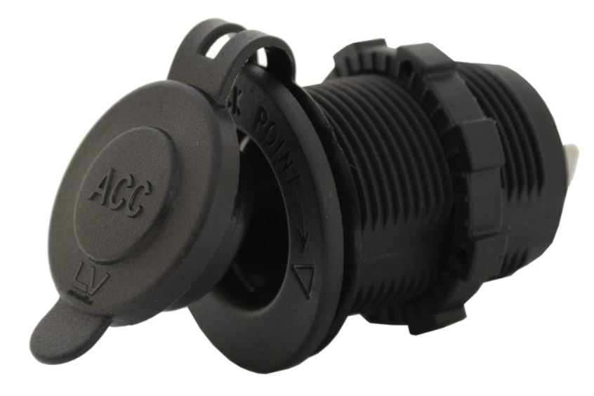 FLUSH MOUNT DC SOCKET BLACK WITH COVER NO BACKLIGHT