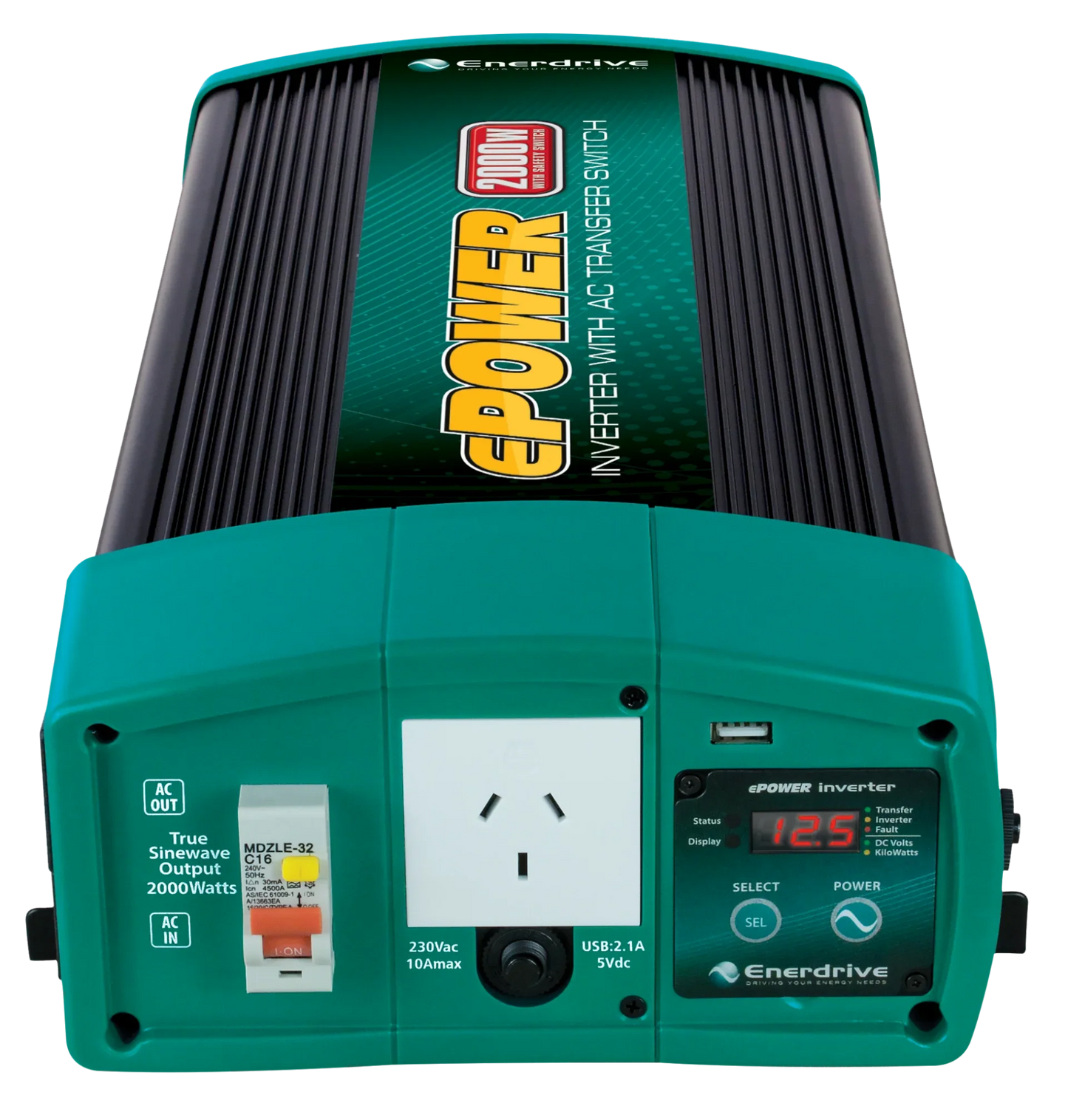 Enerdrive ePOWER 2000W 24V True Sine Wave Inverter with AC Transfer & Safety Switch