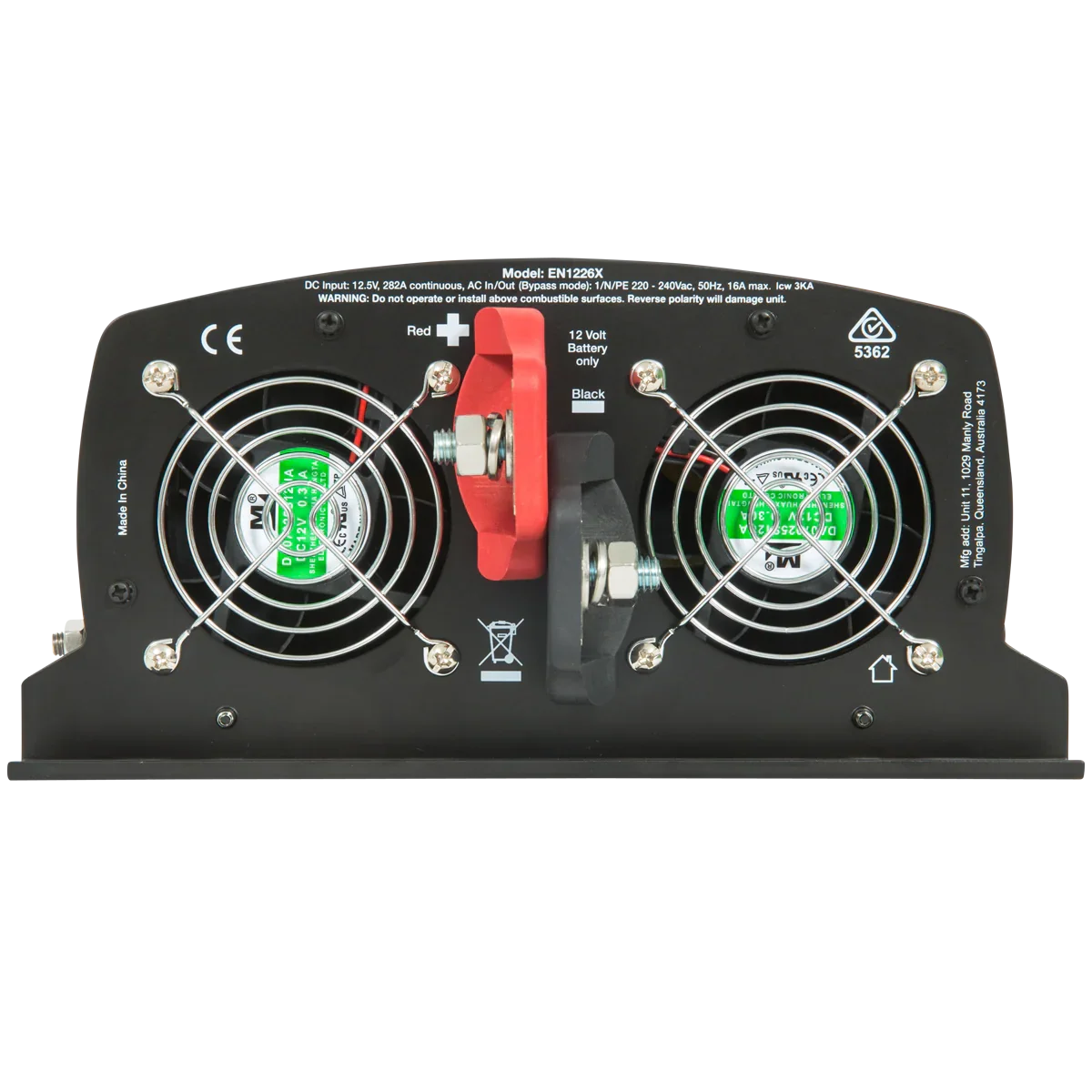 Enerdrive ePOWER 2600W 12V True Sine Wave Inverter with AC Transfer & Safety Switch