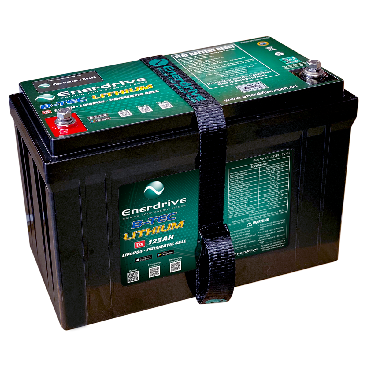 Enerdrive B-TEC 12V 125Ah G2 Lithium Battery