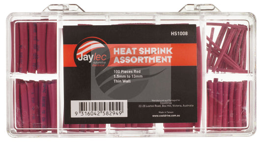 100 PCS HEAT SHRINK ASSORTMENT KIT RED 1.5-13mm