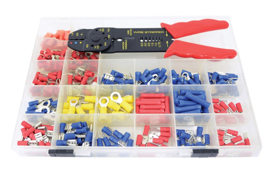 CRIMP TERMINAL ASSORTMENT KIT 320PCS X TERMINALS + CRIMPER