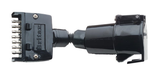 OEX Trailer Plug Adaptor 7 Pin Flat Plug (Car) To 7 Pin Large Round Socket (Trailer)