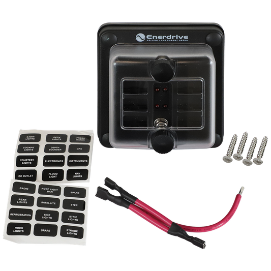 Enerdrive Fuse Block Panel Mount 6 In 6 Out with LEDs