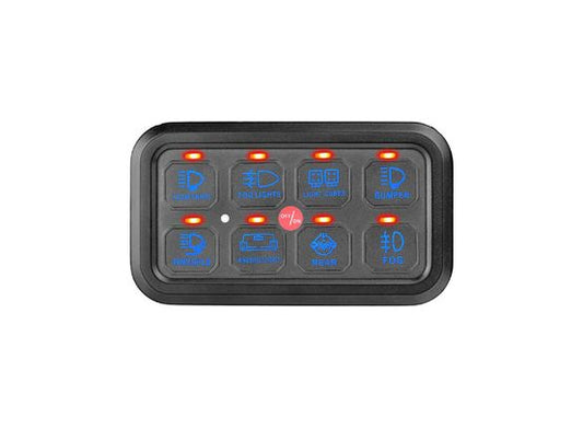 SMART 8 SWITCH PANEL - BLUE BACKLIT PANEL